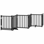Puerta de perros plegable 12 paneles madera álamo negra 600 cm
