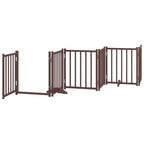 Puerta de perros plegable 12 paneles madera álamo marrón 600 cm