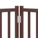 Puerta de perros plegable 12 paneles madera álamo marrón 600 cm