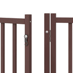 Puerta de perros plegable 12 paneles madera álamo marrón 600 cm