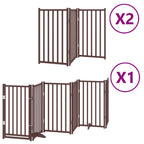 Puerta de perros plegable 12 paneles madera álamo marrón 600 cm