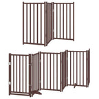 Puerta de perros plegable 12 paneles madera álamo marrón 600 cm