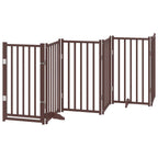 Puerta de perros plegable 12 paneles madera álamo marrón 600 cm