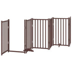 Puerta de perros plegable 12 paneles madera álamo marrón 600 cm