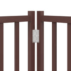 Puerta de perros plegable 12 paneles madera álamo marrón 600 cm