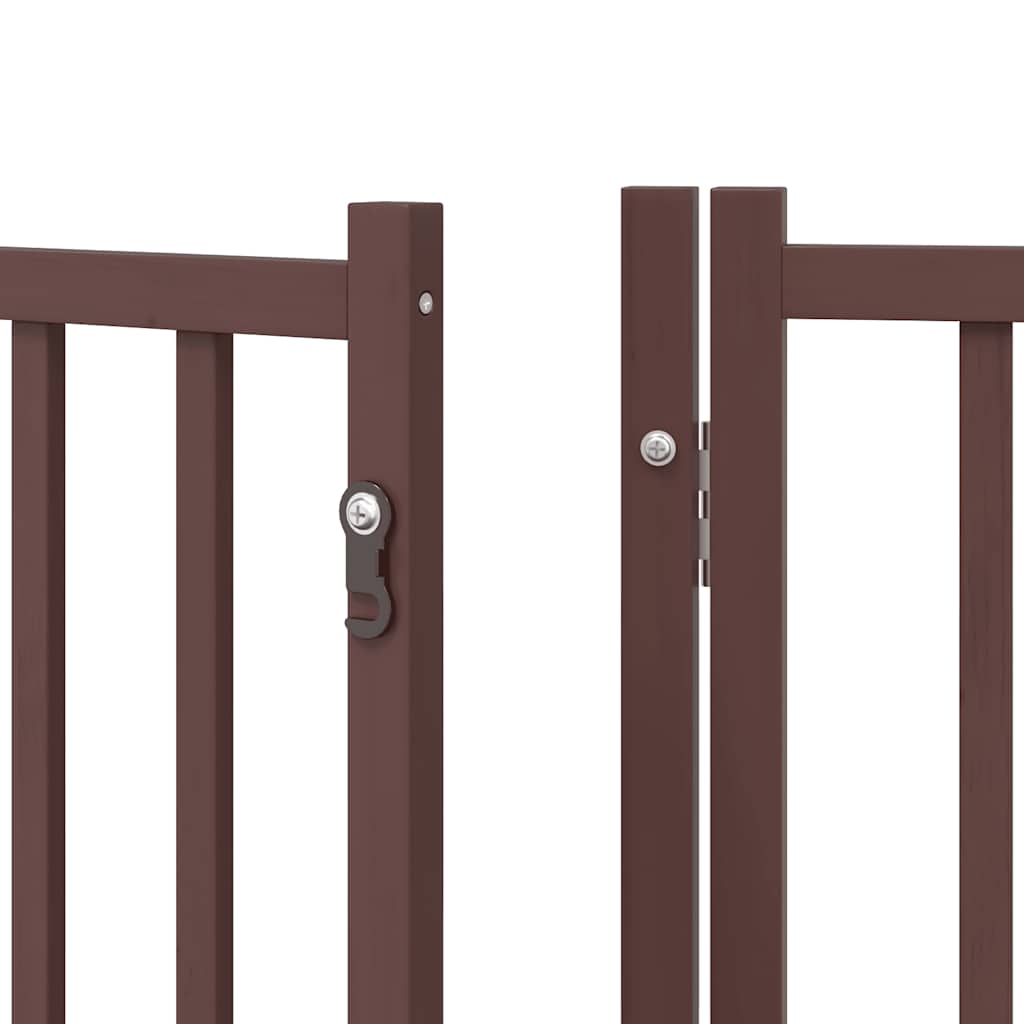 Puerta de perros plegable 12 paneles madera álamo marrón 600 cm