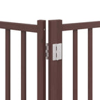 Puerta de perros plegable 12 paneles madera álamo marrón 600 cm