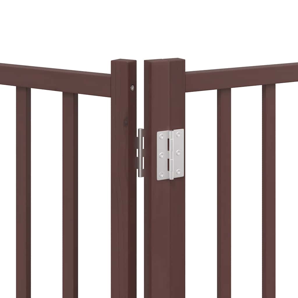 Puerta de perros plegable 12 paneles madera álamo marrón 600 cm
