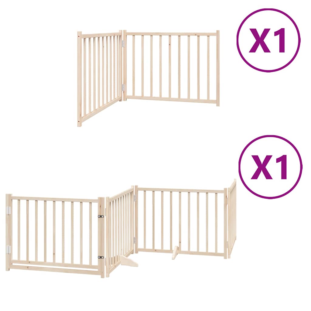 Puerta para perros plegable 6 paneles madera de álamo 480 cm