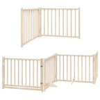 Puerta para perros plegable 6 paneles madera de álamo 480 cm