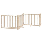Puerta para perros plegable 6 paneles madera de álamo 480 cm