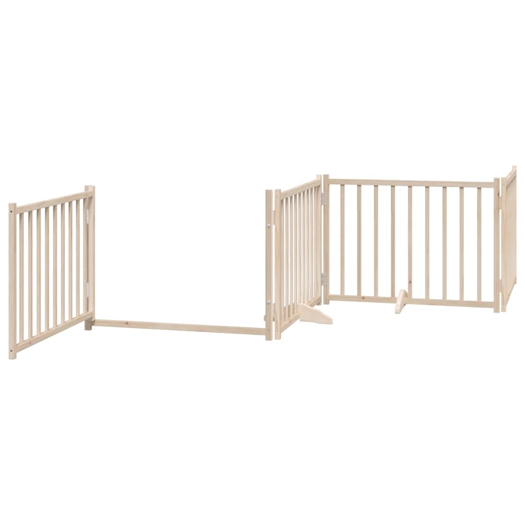 Puerta para perros plegable 6 paneles madera de álamo 480 cm