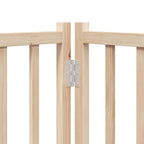 Puerta para perros plegable 6 paneles madera de álamo 480 cm