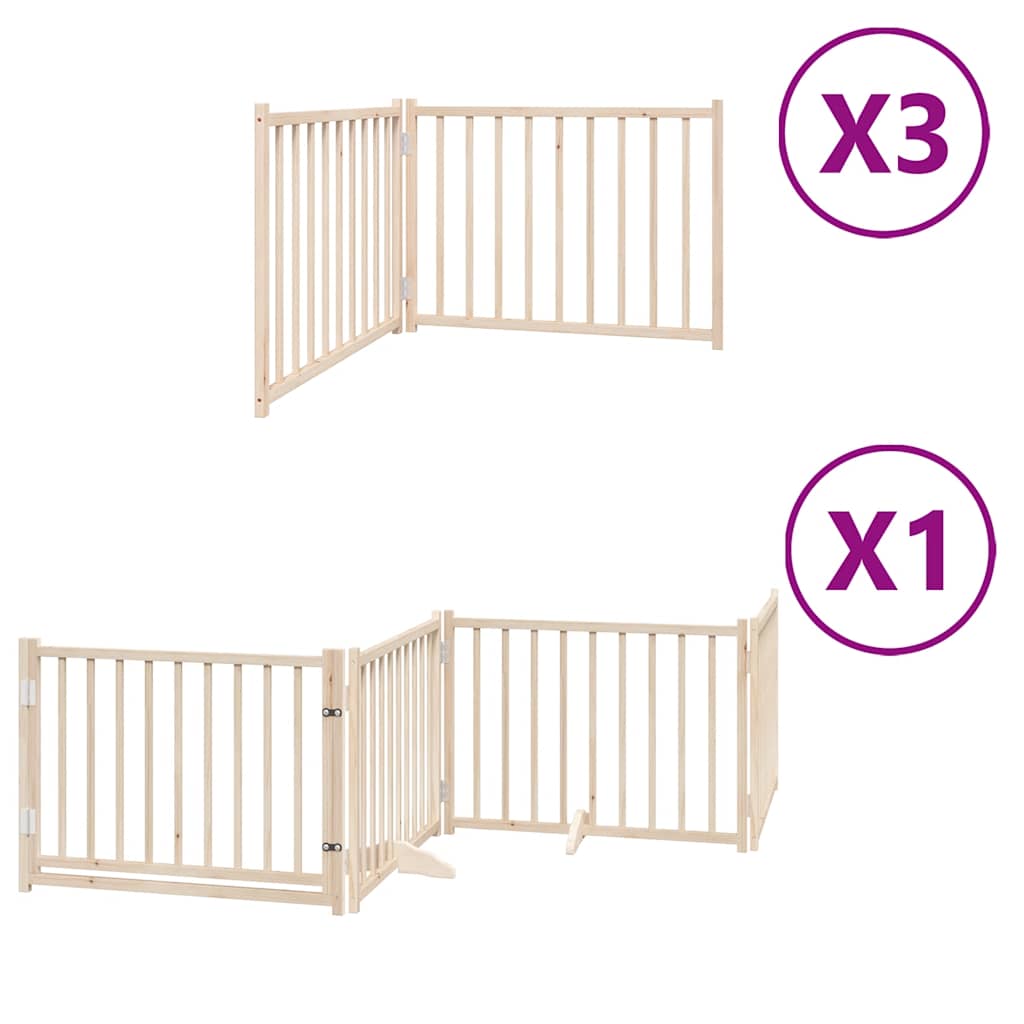 Puerta para perros plegable 10 paneles madera de álamo 800 cm