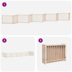 Puerta para perros plegable 10 paneles madera de álamo 800 cm