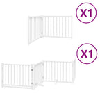 Puerta de perros plegable 6 paneles madera álamo blanca 480 cm