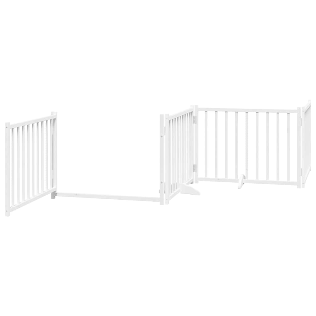 Puerta de perros plegable 10 paneles madera álamo blanca 800 cm