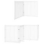 Puerta de perros plegable 10 paneles madera álamo blanca 800 cm