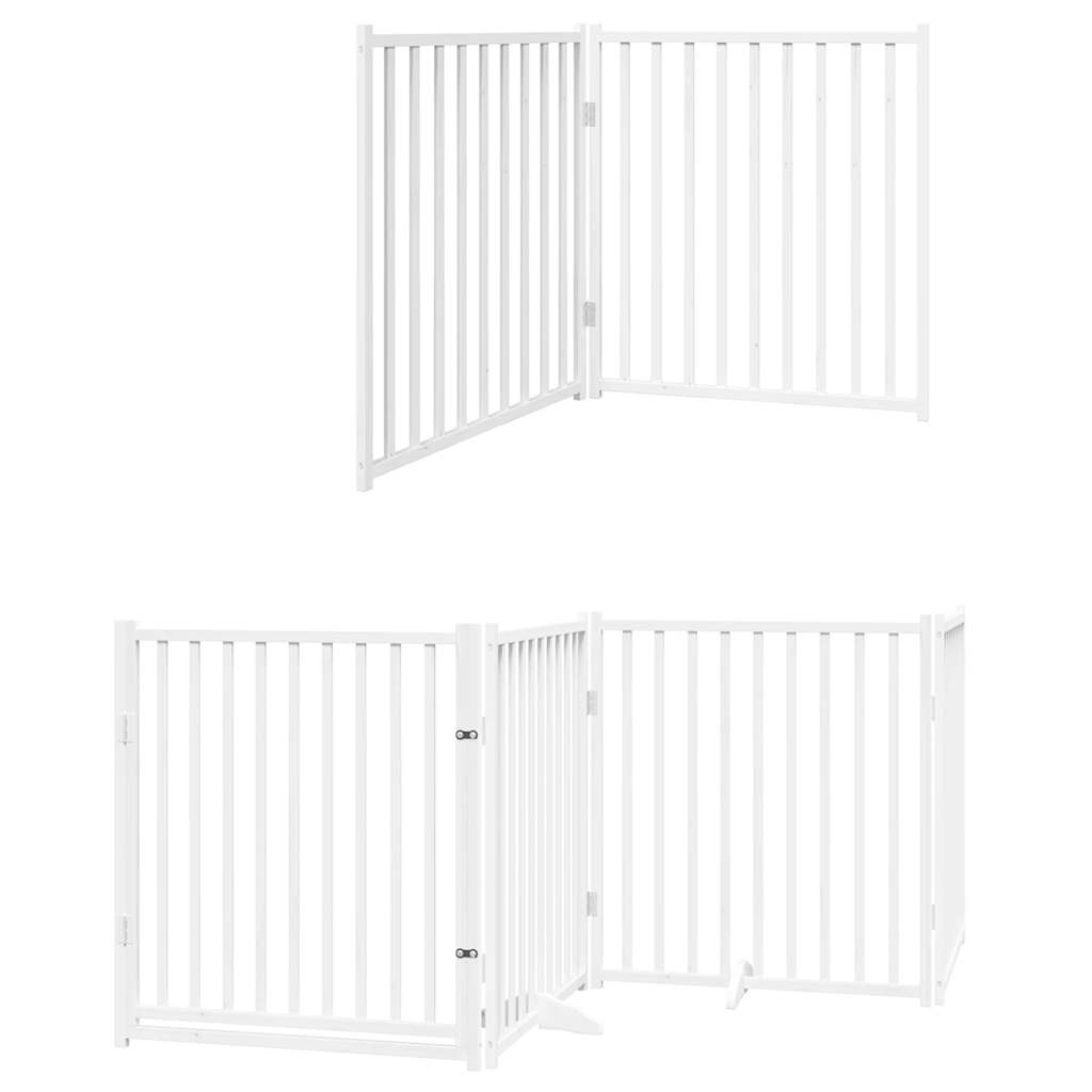 Puerta de perros plegable 10 paneles madera álamo blanca 800 cm
