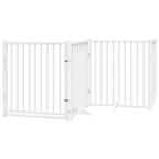 Puerta de perros plegable 10 paneles madera álamo blanca 800 cm