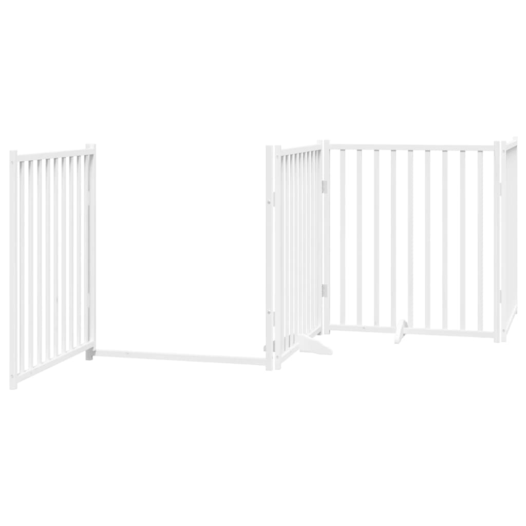 Puerta de perros plegable 10 paneles madera álamo blanca 800 cm