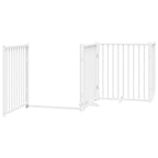Puerta de perros plegable 10 paneles madera álamo blanca 800 cm
