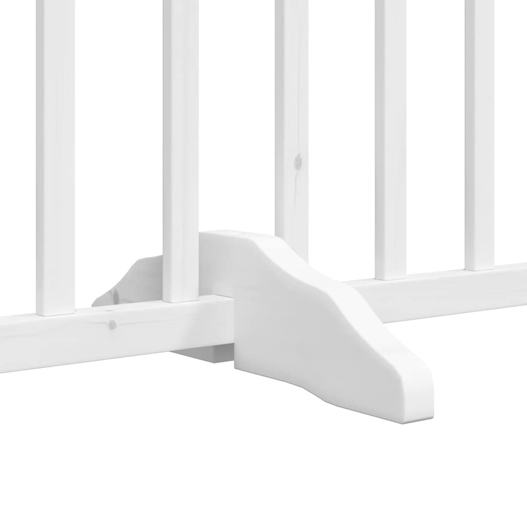 Puerta de perros plegable 10 paneles madera álamo blanca 800 cm