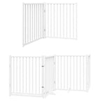 Puerta de perros plegable 12 paneles madera álamo blanca 960 cm
