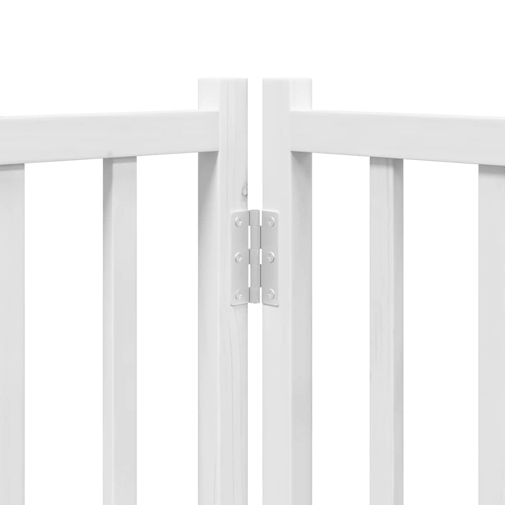 Puerta de perros plegable 12 paneles madera álamo blanca 960 cm