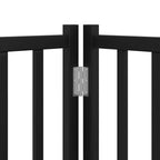Puerta para perros plegable 6 paneles madera álamo negra 480 cm