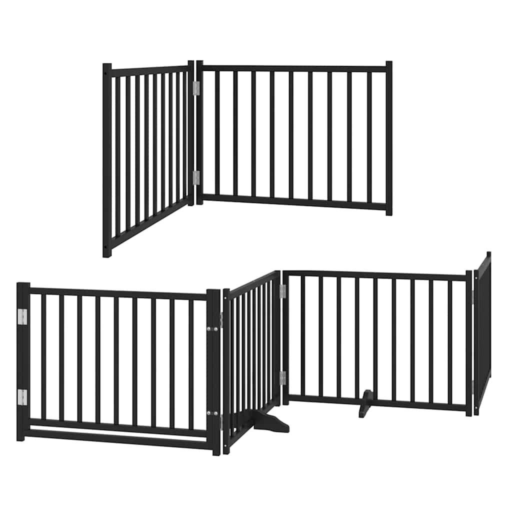 Puerta de perros plegable 10 paneles madera álamo negra 800 cm