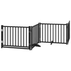 Puerta de perros plegable 10 paneles madera álamo negra 800 cm