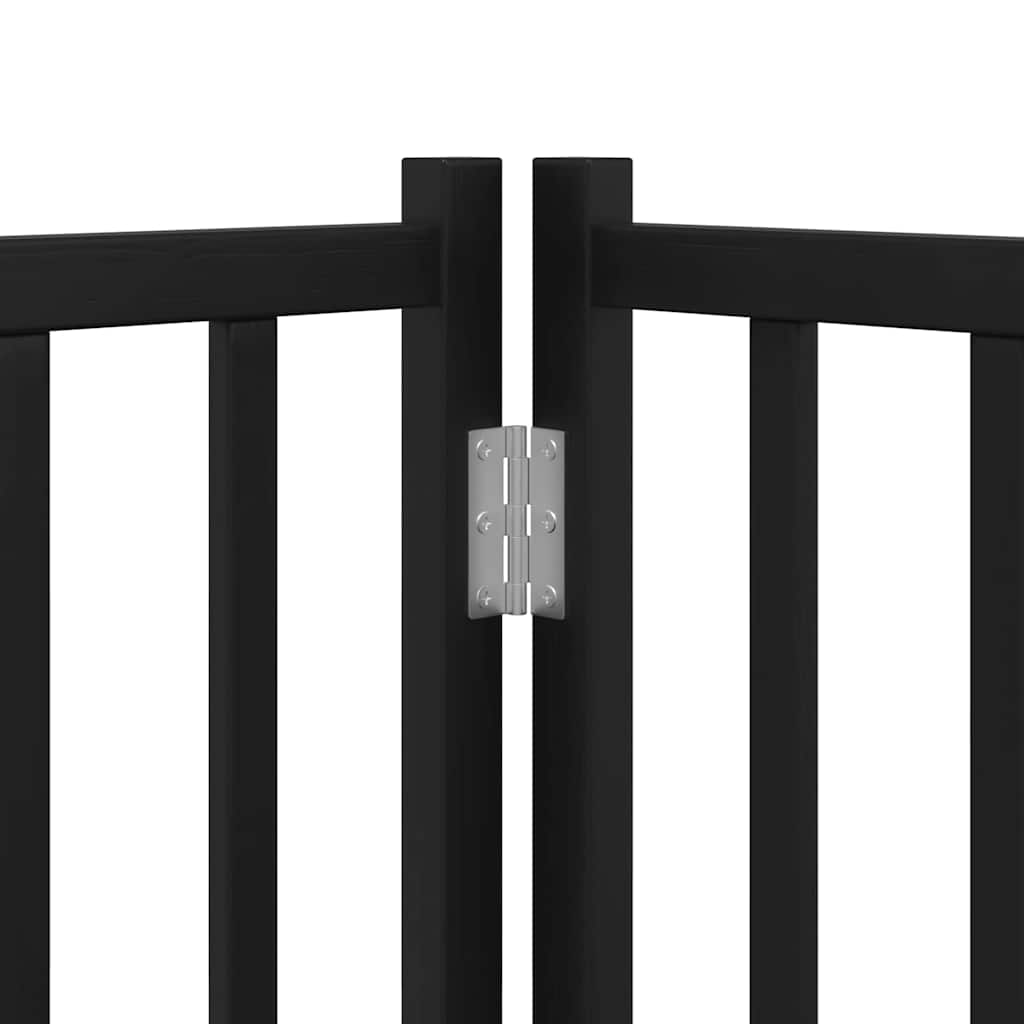 Puerta de perros plegable 10 paneles madera álamo negra 800 cm