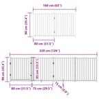 Puerta para perros plegable 6 paneles madera álamo negra 480 cm