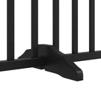 Puerta de perros plegable 8 paneles madera álamo negra 640 cm