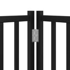 Puerta de perros plegable 8 paneles madera álamo negra 640 cm