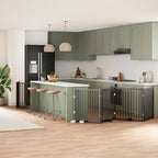 Puerta de perros plegable 8 paneles madera álamo negra 640 cm