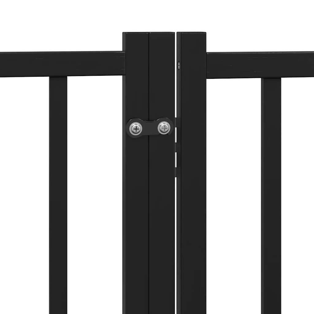 Puerta de perros plegable 12 paneles madera álamo negra 960 cm