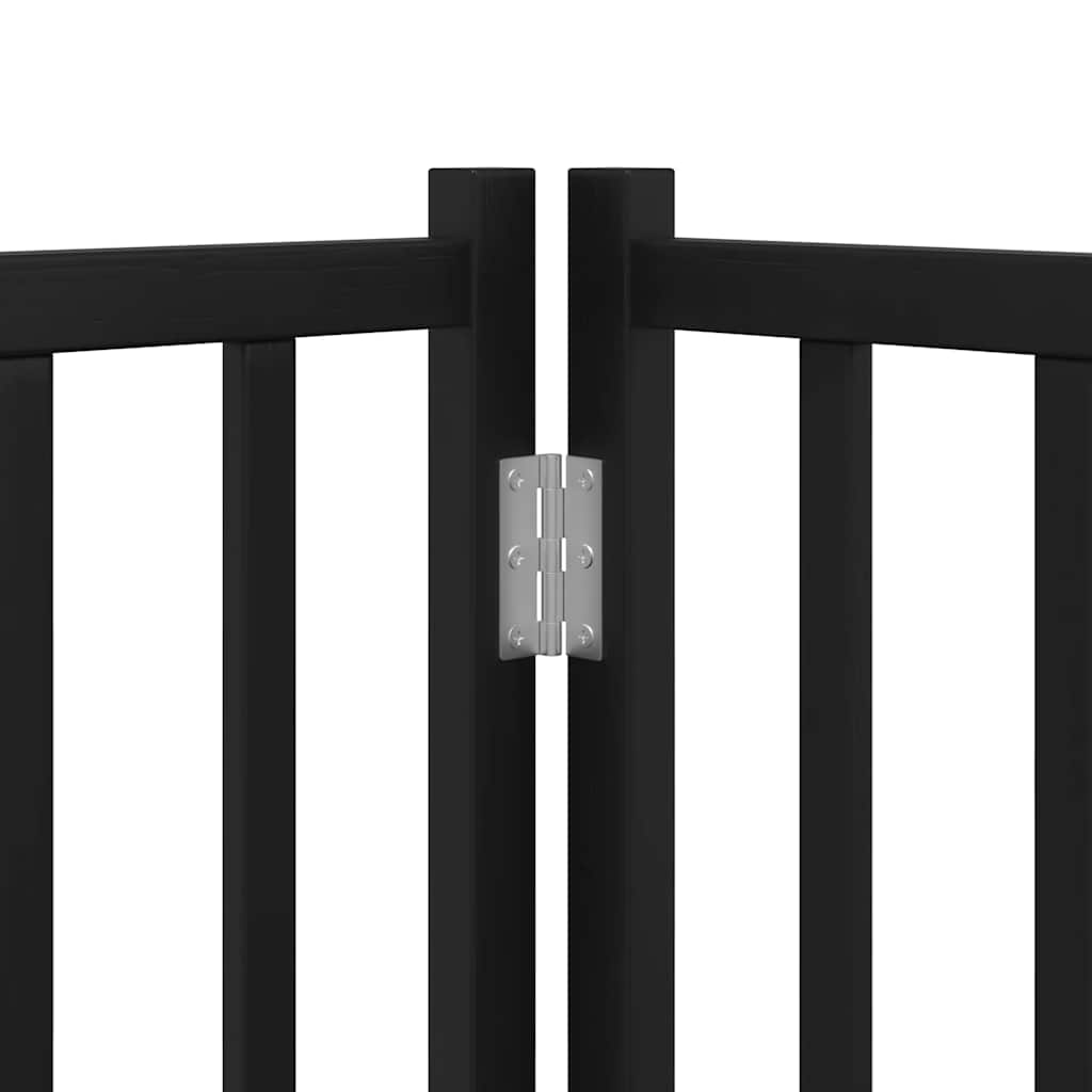 Puerta de perros plegable 12 paneles madera álamo negra 960 cm