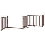 Puerta de perros plegable 8 paneles madera álamo marrón 640 cm