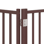 Puerta de perros plegable 8 paneles madera álamo marrón 640 cm