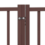 Puerta de perros plegable 8 paneles madera álamo marrón 640 cm
