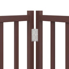 Puerta de perros plegable 8 paneles madera álamo marrón 640 cm