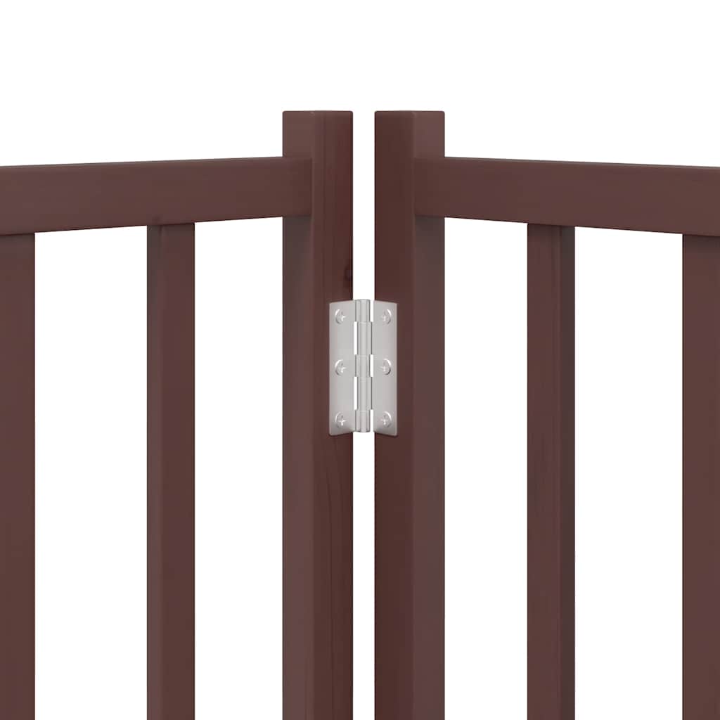 Puerta de perros plegable 8 paneles madera álamo marrón 640 cm