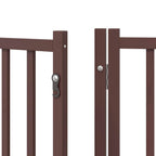 Puerta de perros plegable 8 paneles madera álamo marrón 640 cm
