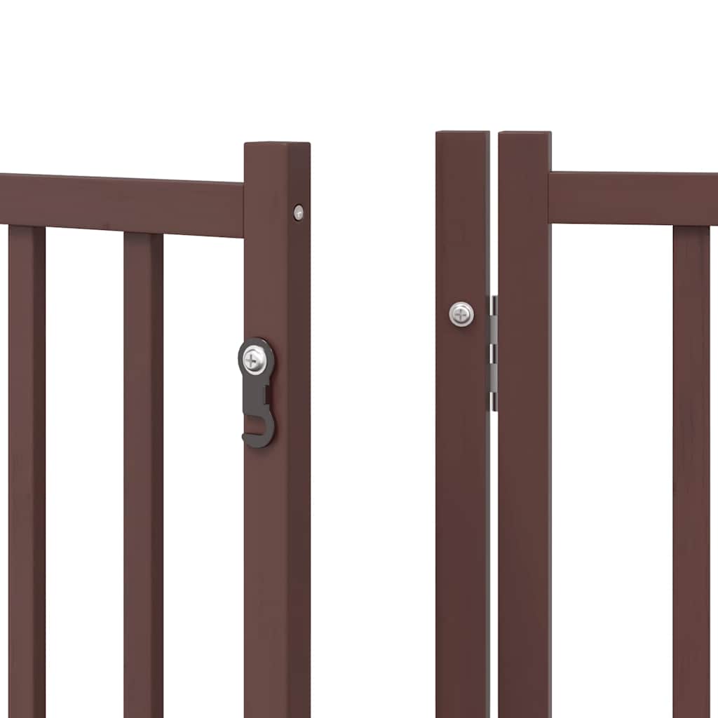 Puerta de perros plegable 8 paneles madera álamo marrón 640 cm