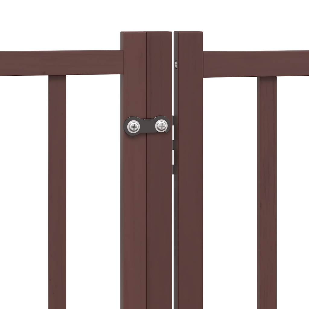 Puerta de perros plegable 12 paneles madera álamo marrón 960 cm