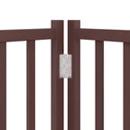 Puerta de perros plegable 12 paneles madera álamo marrón 960 cm