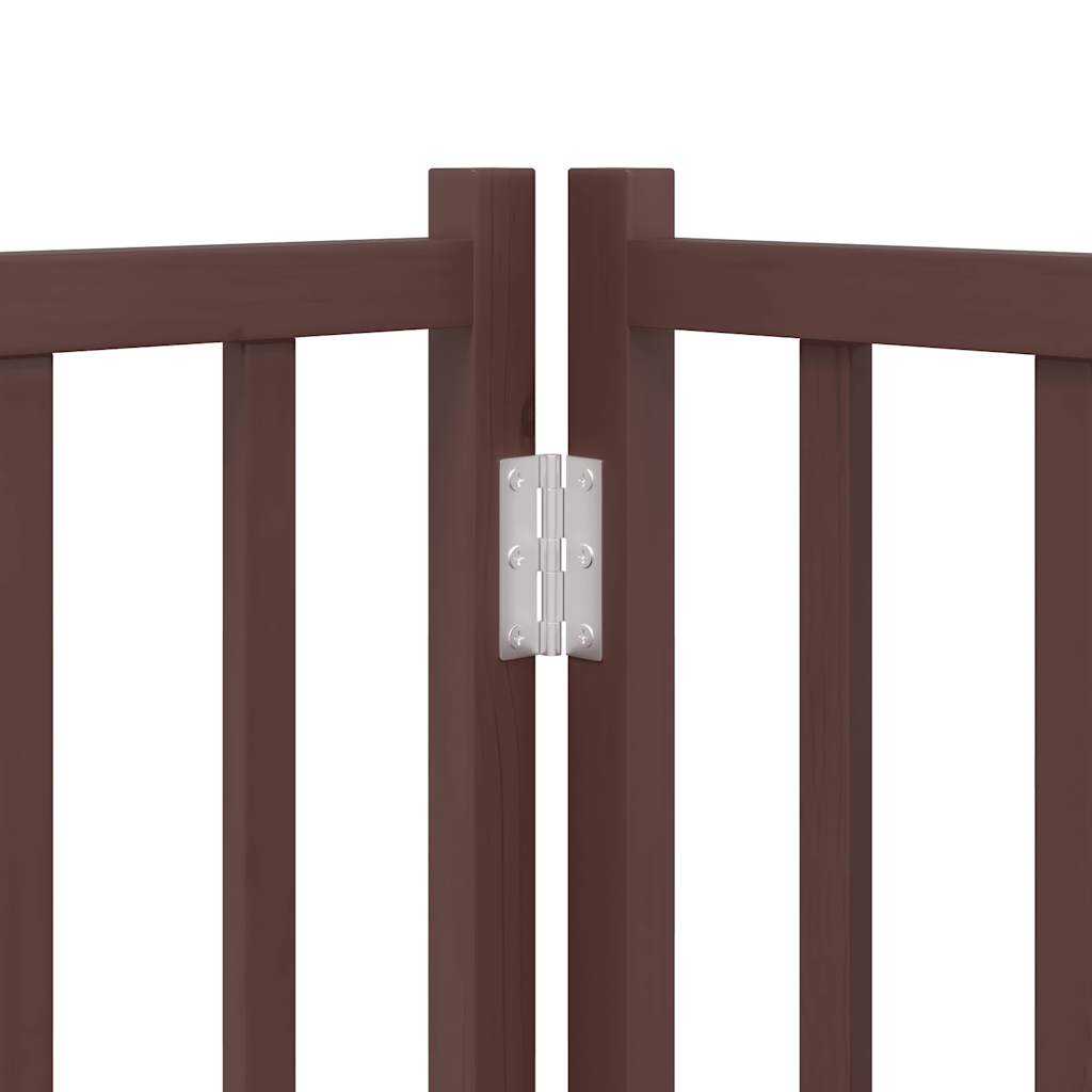 Puerta de perros plegable 12 paneles madera álamo marrón 960 cm