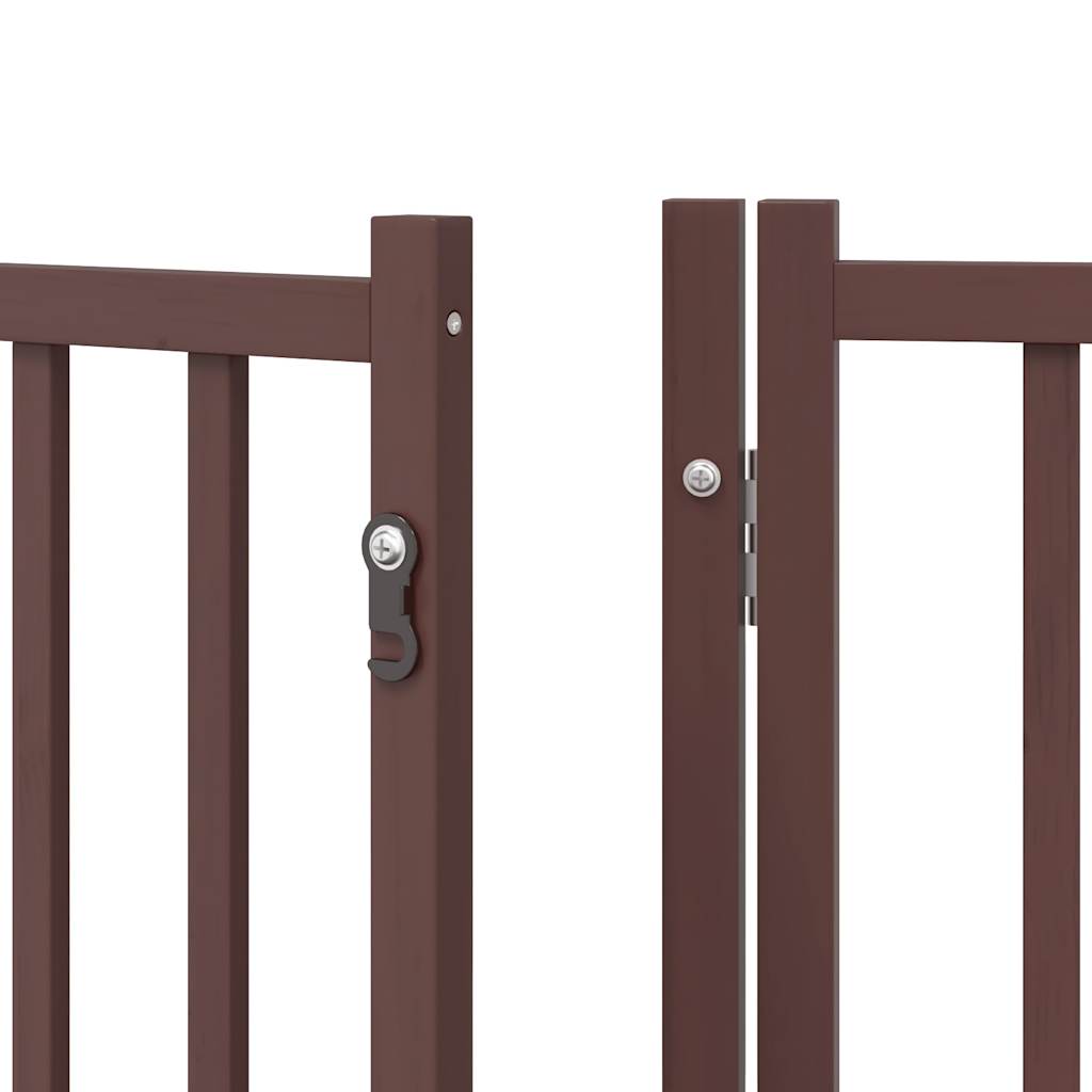 Puerta de perros plegable 12 paneles madera álamo marrón 960 cm
